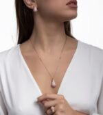 Light Diamond Necklace with Sapphire - Image 2