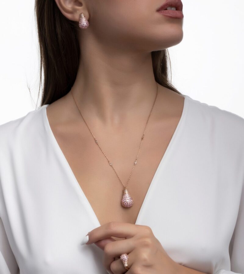 Light Diamond Necklace with Sapphire - Image 2