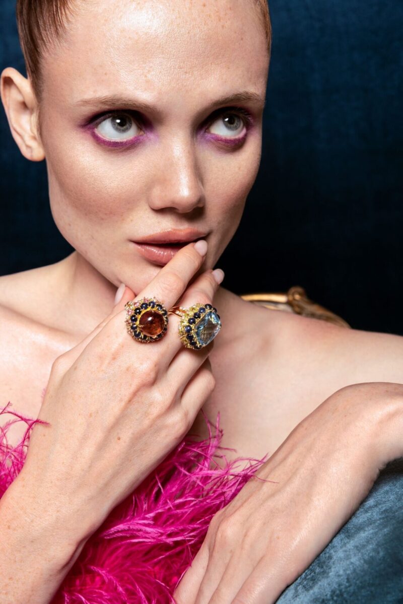 Daily Dazzle Diamond Ring with Precious Colors - Image 2