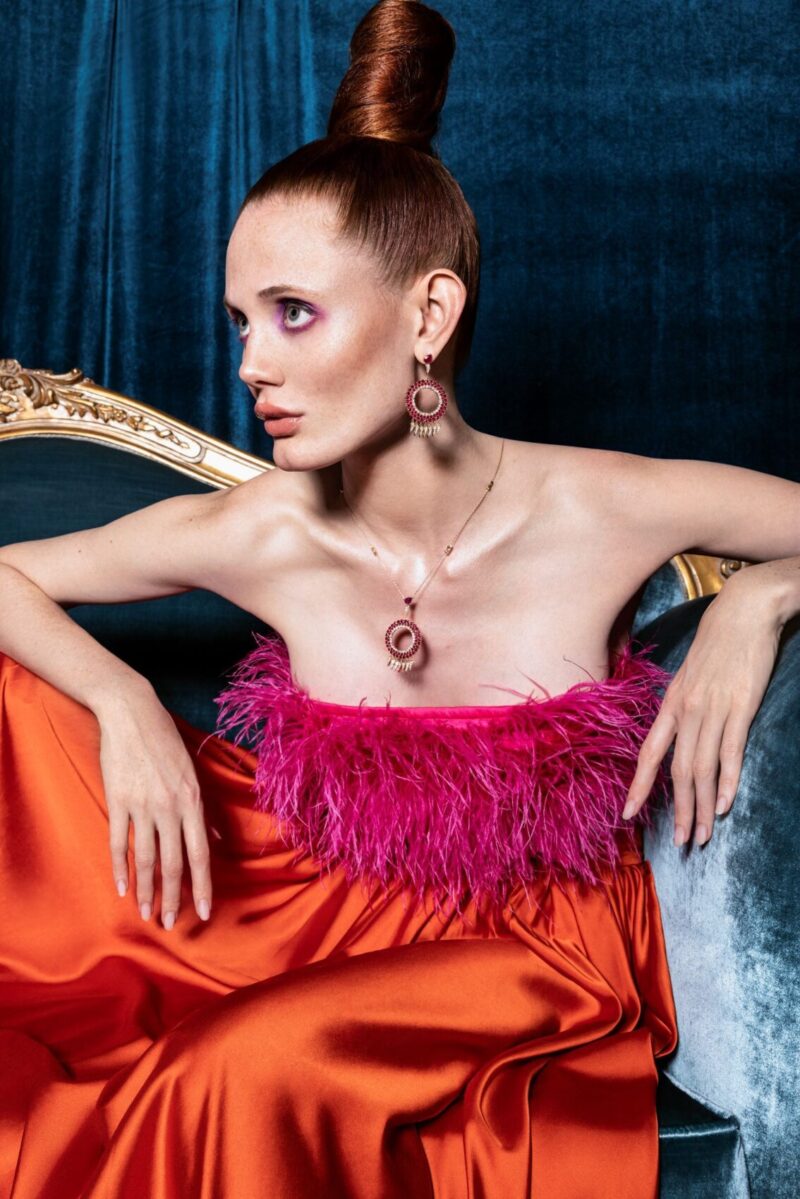 Daily Dazzle Diamond Earrings with Ruby - Image 3