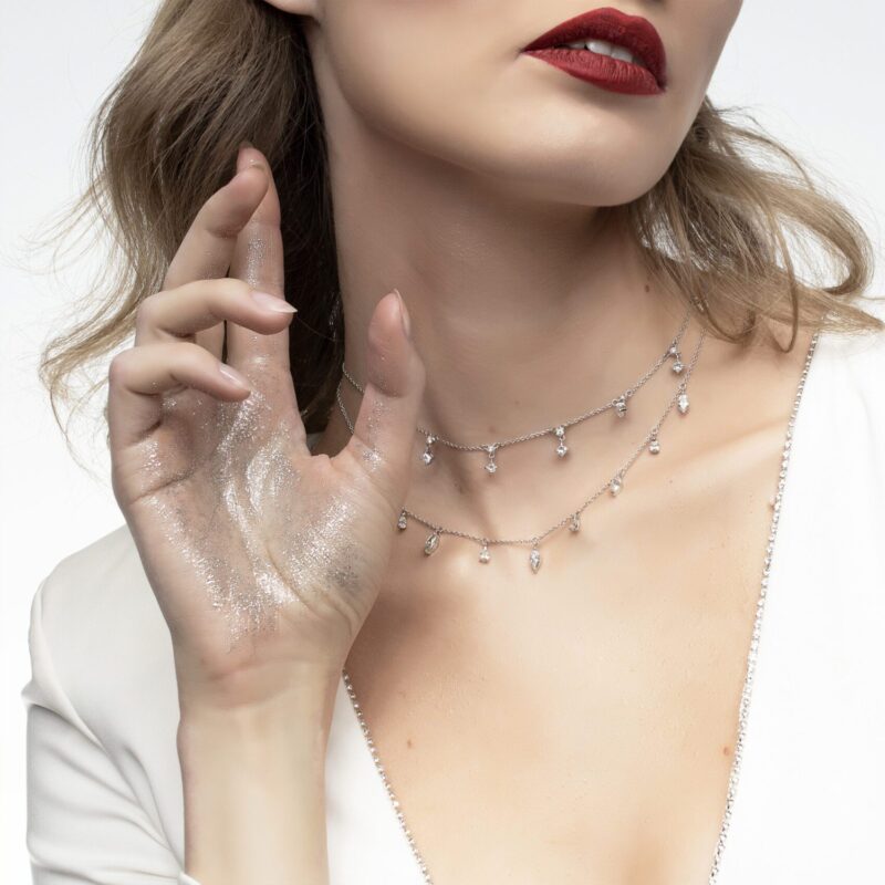 Classic Diamond Necklace with Princess - Image 2