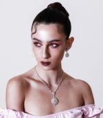 Bridal Diamond Necklace with Baguette - Image 2