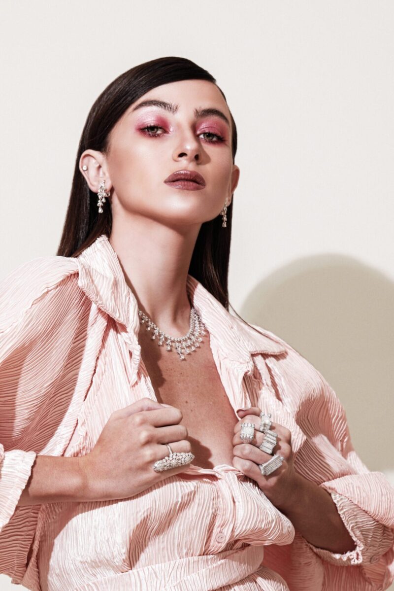 Classic Diamond Necklace with Pear and Baguette - Image 3