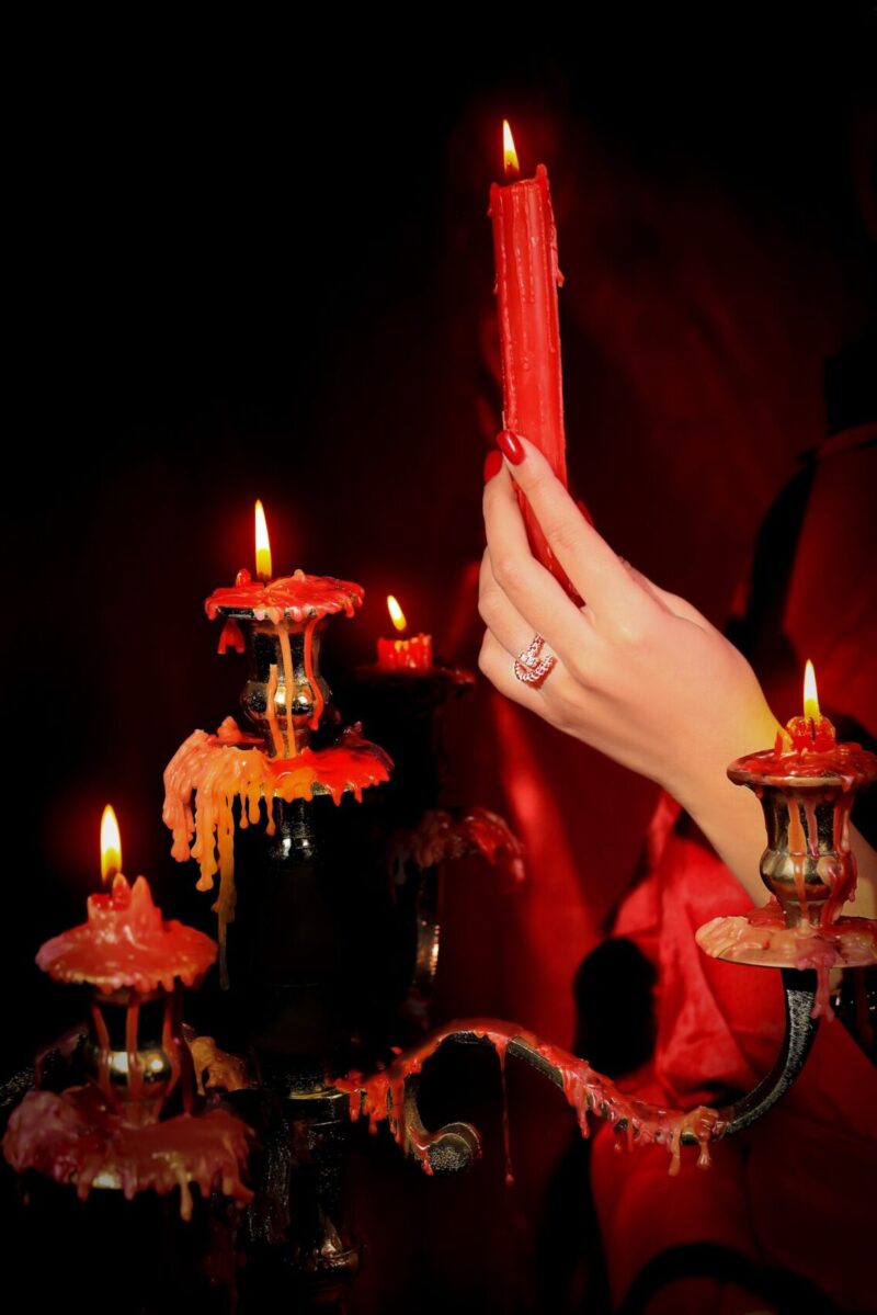 Screw Diamond Ring with Ruby - Image 2