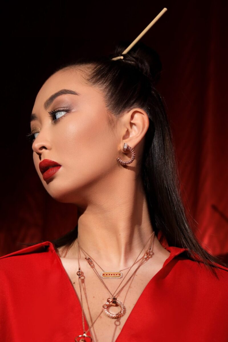 Daily Dazzle Diamond Necklace Blade with Ruby - Image 2