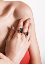 Classic Diamond Ring with Fancy Black Diamond - Image 2