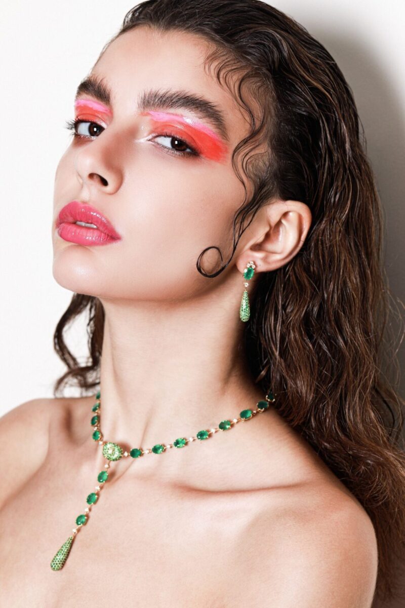 Daily Dazzle Diamond Necklace with Emerald - Image 2