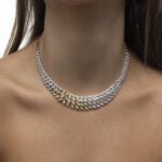 Bridal Diamond Necklace with Yellow Stones - Image 2