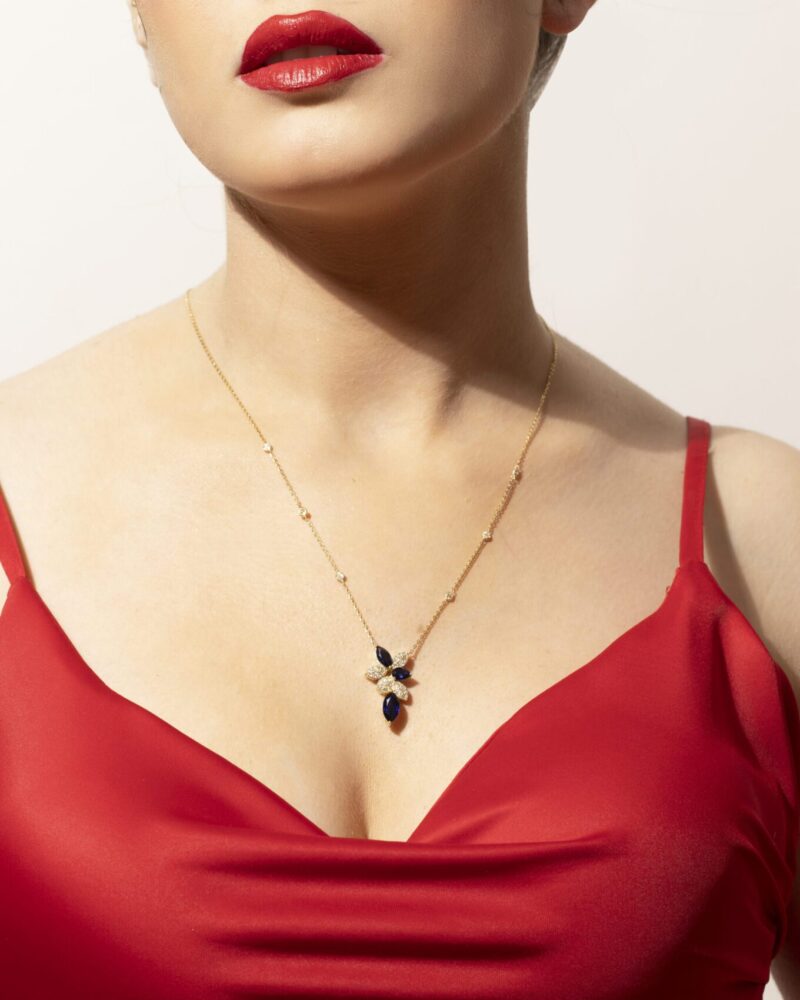 Daily Dazzle Diamond Necklace with Sapphire - Image 2