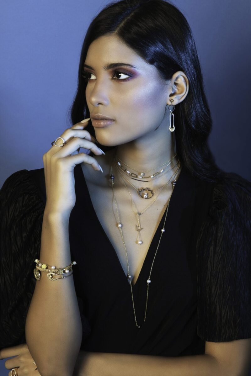 Lotus Diamond Necklace with Fancy Diamond - Image 3
