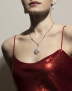 Bridal Diamond Necklace with Baguette - Image 3