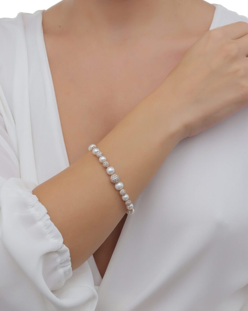 Daily Dazzle Diamond Bracelet with Pearls - Image 2