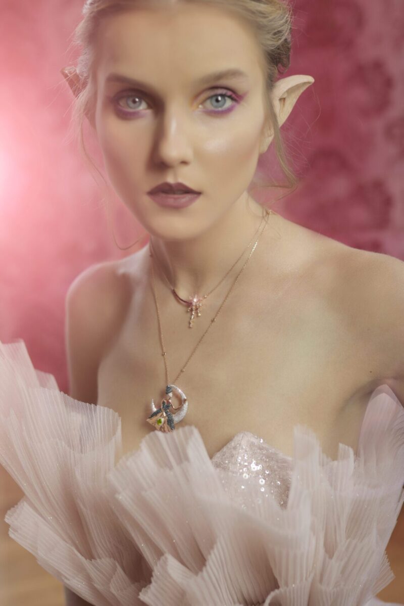 Fairy Tale Diamond Necklace with Fancy Diamond and Precious Colors - Image 3