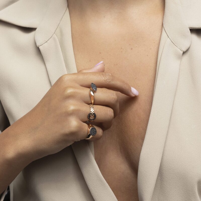 Classic Ring with Fancy Black Diamond - Image 2