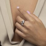 Classic Diamond Ring with Pear and Black Diamond - Image 2