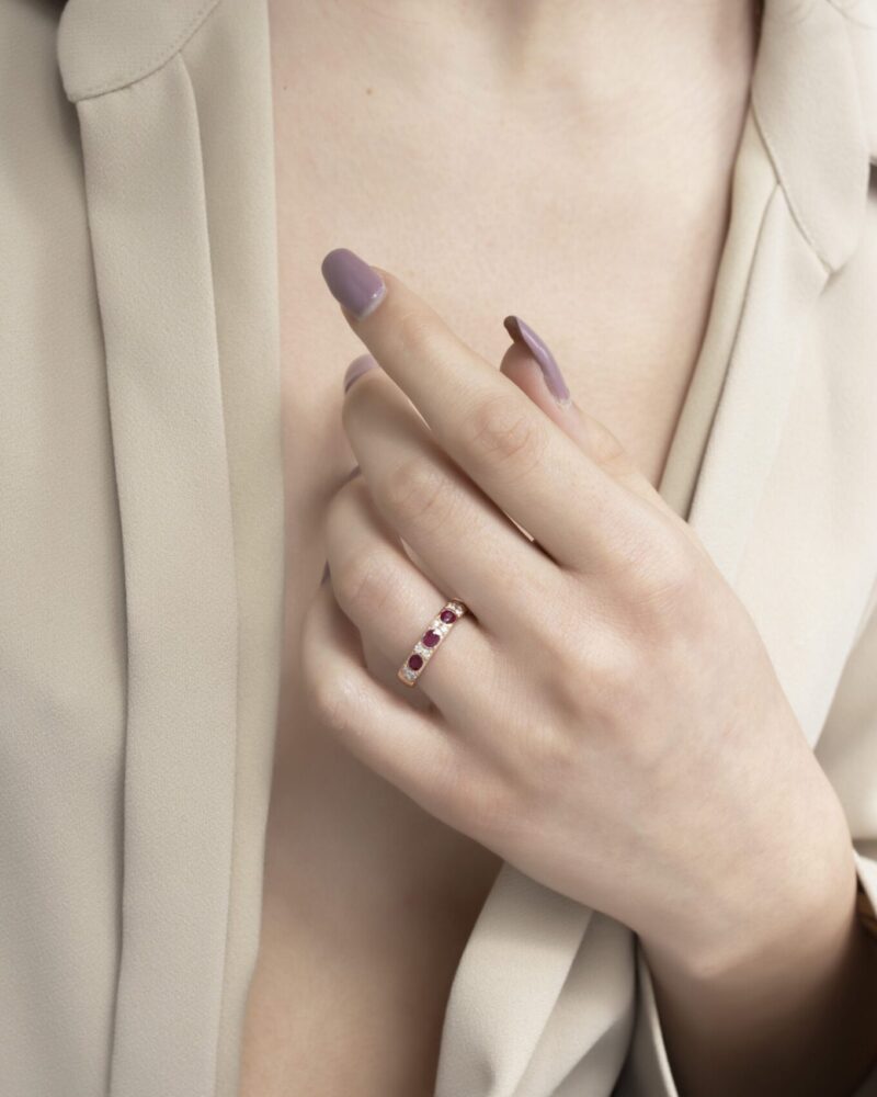 Daily Dazzle  Diamond Ring with Ruby - Image 2