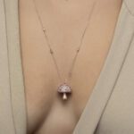 Wild Mushroom Diamond Necklace with Pink Sapphire and Black Diamond - Image 3