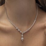 classic  Diamond Necklace with Baguette Diamond - Image 2