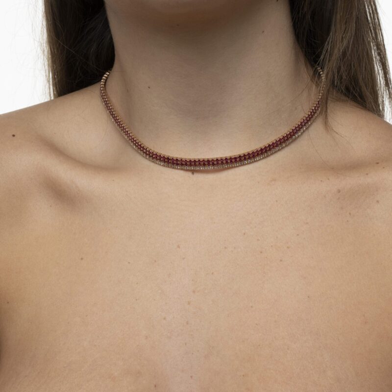 Daily Dazzle Diamond Choker Necklace with Ruby - Image 3