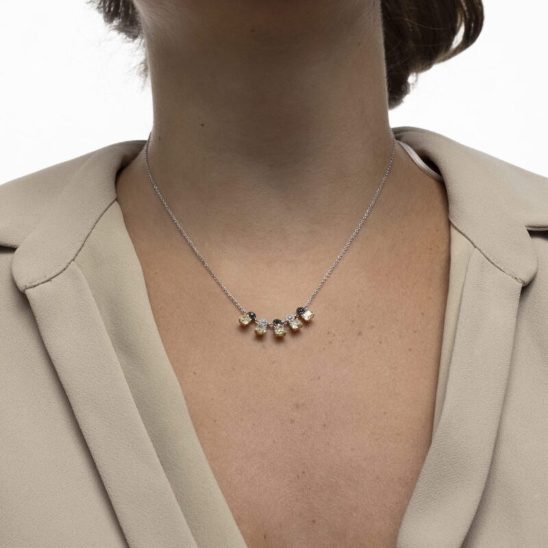 Classic Diamond Necklace with Fancy Diamond - Image 2