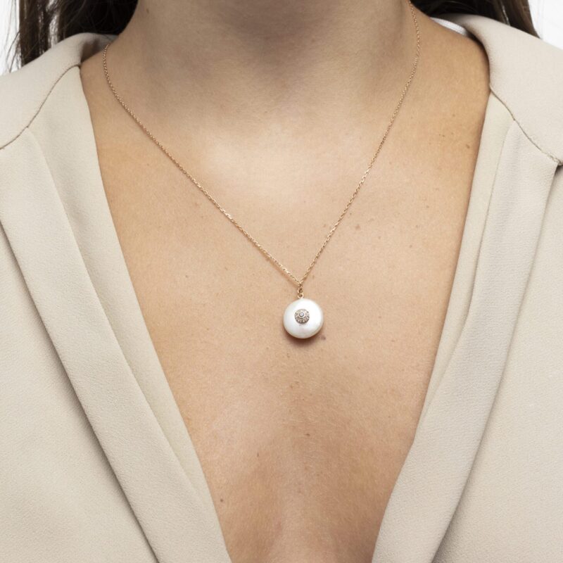 Daily Dazzle Diamond Necklace with Pearl - Image 2
