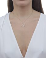 Moon Diamond Necklace with Baguette Diamond - Image 2