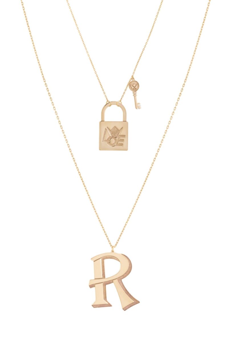 Initials Gold Necklace Letter R - Image 2