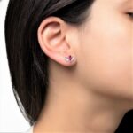 Daily Dazzle Diamond Earrings with Ruby - Image 2