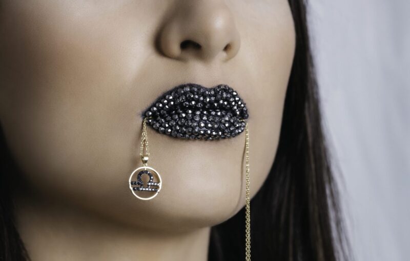 Zodiac Black Diamond Necklace Libra - Image 2