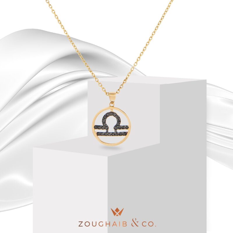 Zodiac Black Diamond Necklace Libra - Image 3