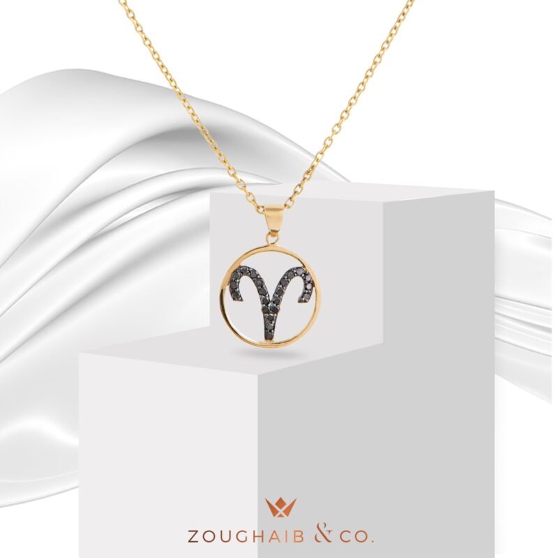 Zodiac Black Diamond Necklace  Aries - Image 3