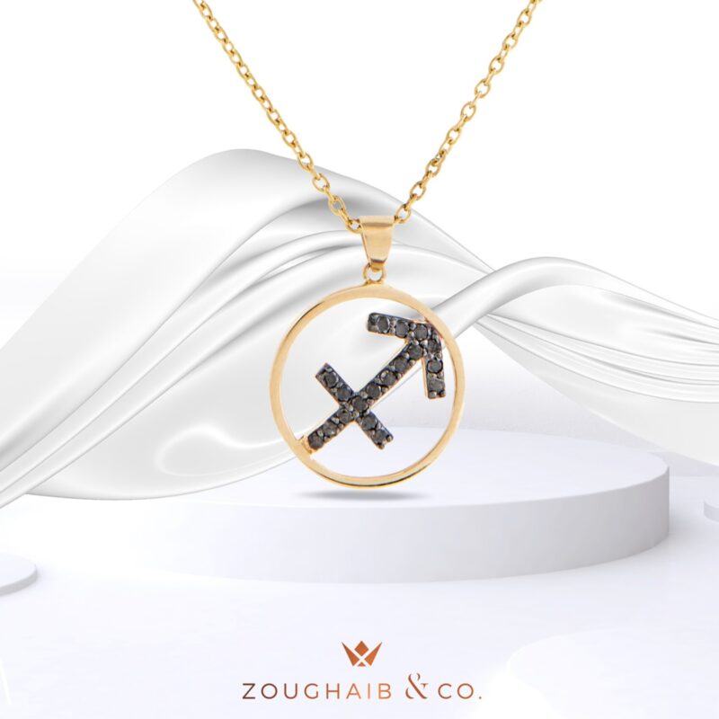 Zodiac Black Diamond Necklace Sagittarius - Image 2