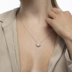 Classic Diamond Necklace with Yellow Sapphire - Image 2