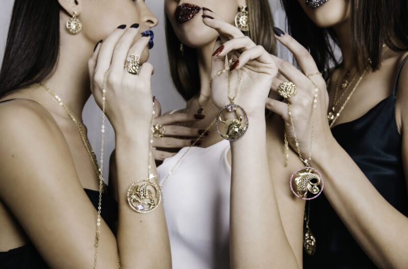 Zodiac Diamond Necklace Scorpio with Brown Diamond and Precious Stones - Image 2