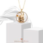 Zodiac Diamond Necklace Capricorn with Brown Diamond and Precious Stone - Image 2