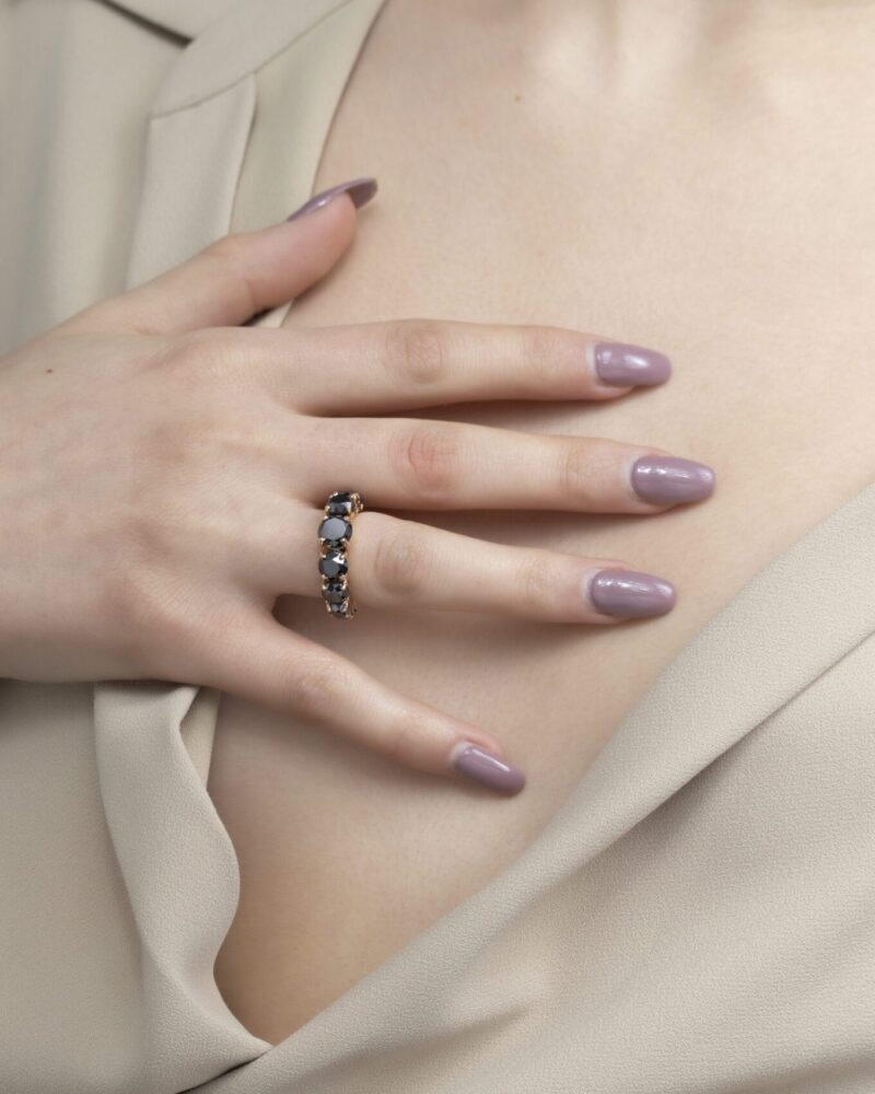 Wedding Band Fancy With Black Diamond - Image 2