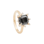 Classic Diamond Ring with Center Black Diamond - Image 2