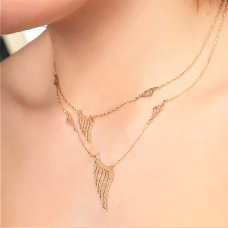 Fairy Taile Gold Necklace Wings - Image 2