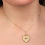 Classic Gold Necklace Heart with Ruby - Image 2