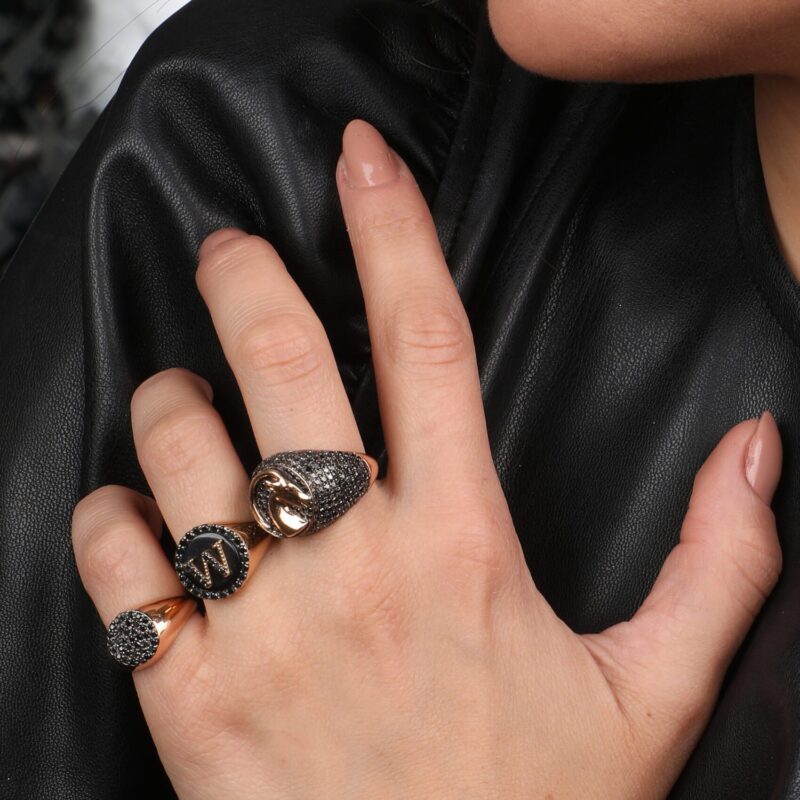 Zodiac Black Diamond Ring  Capricorn - Image 3