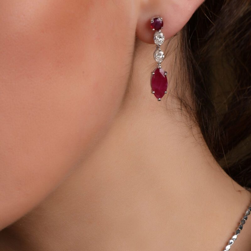 Classic Diamond Necklace with Ruby - Image 3