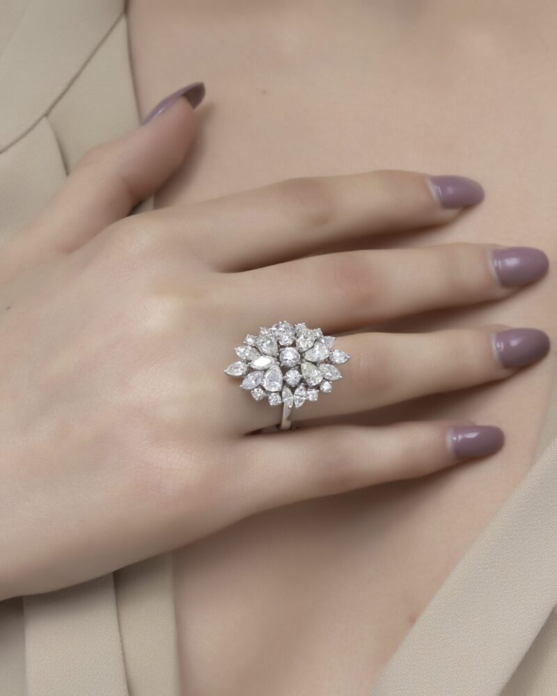 Bridal Diamond Rind with Marquise and Pear Diamond - Image 2