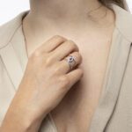 Classic Diamond Ring with Sapphire - Image 2