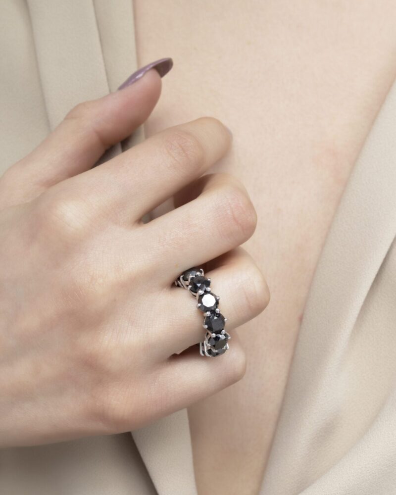 Wedding Band Fancy With Black Diamond - Image 2