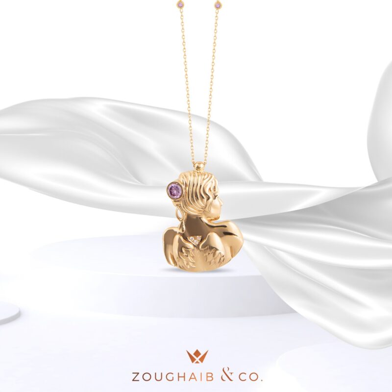 Zodiac Diamond Necklace Virgo with Precious Stone - Image 2