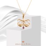 Zodiac Diamond Necklace Libra with Precious Stone - Image 2