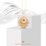Zodiac Diamond Necklace Leo with Precious Stones - Image 2
