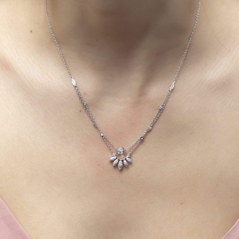 Classic Diamond Necklace with Marquise Diamond - Image 2