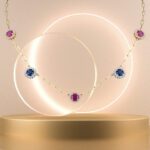 Classic Diamond Necklace with Colored Stones - Image 3
