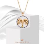 Zodiac Diamond Necklace Aries with Sapphire and Precious Stone - Image 3